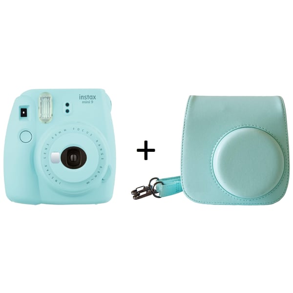 Fujifilm INSTAX Mini 9 Instant Film Camera Ice Blue + Leather Bag