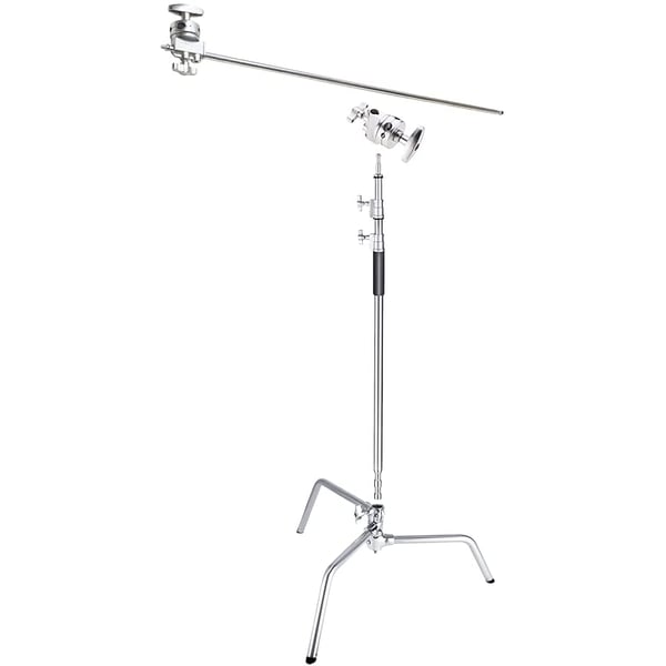 Coopic C Stand Stainless Steel 336cm/10.8ft Max. Height Studio Photo Video 4 Feet Holding Arm Grip With Turtle Base For Light Reflector (2pack Cstand)