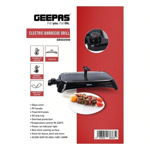 Buy Geepas 1600w Electric Barbecue Grill Online in UAE Sharaf DG
