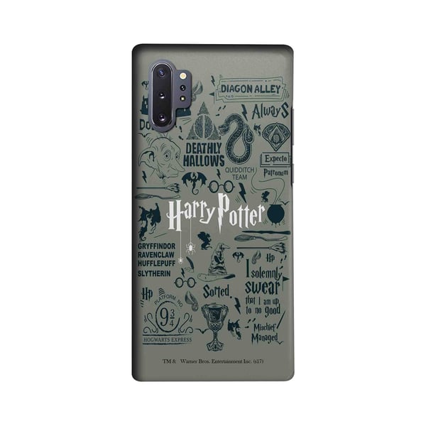 Harry Potter Infographic Grey - Sleek Case for Samsung Note10 Plus