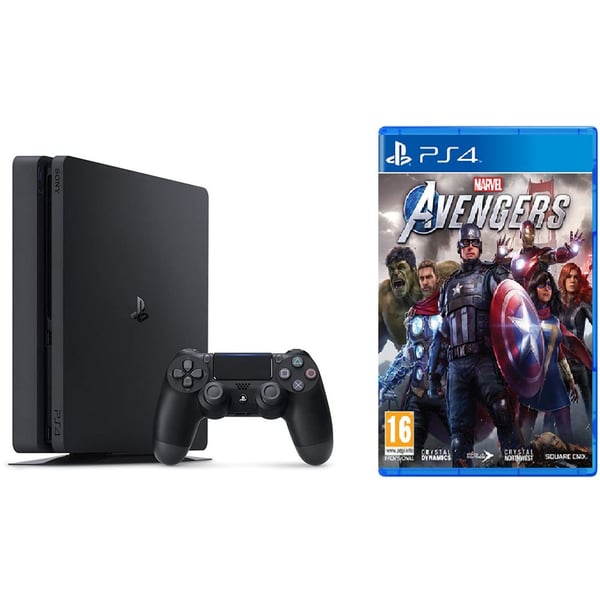Sony PS4 Slim 1TB Gaming Console with DS4 Controller and PS4 Marvel Avengers Game