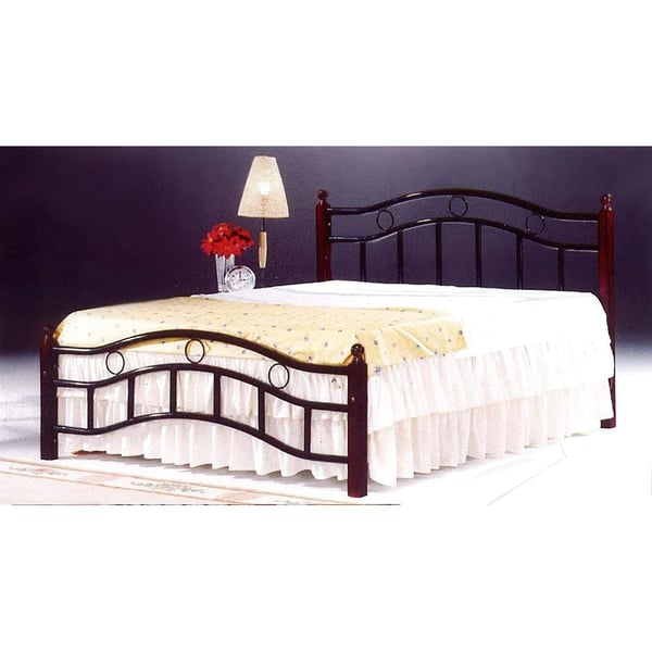 Galaxy Wooden Steel Double Bed With Medical Mattress, Cherry Brown Legs - 120 X 190 Cm Gdf-5888br, Full