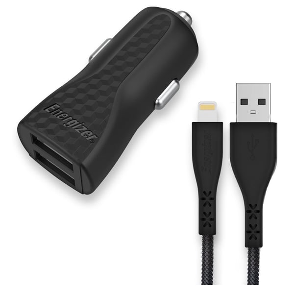 Buy Energizer Mobile Car Charger With Lightning Cable Black Online in