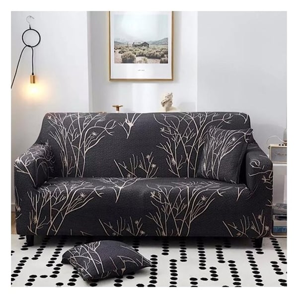 Stretchable Sofa Cover Three Seater Tree Design Fits Size between 190-230cm