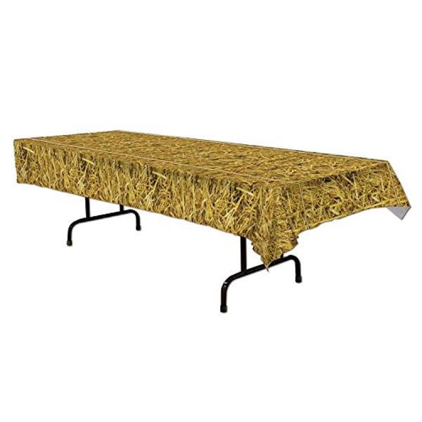 Beistle Straw Tablecover, 54 By 108-Inch, Multicolor Beistle Straw Tablecover, 54 By 108-Inch, Multicolor