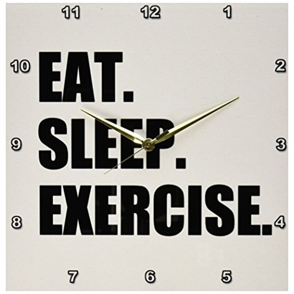 3Drose Dpp_180400_2 Eat Sleep Exercise Gifts For Gym Bunny Or Keep Fit Fitness Enthusiast Wall Clock, 13 By 13 3Drose Dpp_180400_2 Eat Sleep Exercise Gifts For Gym Bunny Or Keep Fit Fitness Enthusiast Wall Clock, 13 By 13