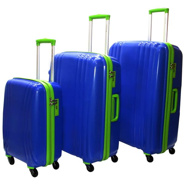 Highflyer THKELVIN3PC Kelvin Trolley Luggage Bag Blue/Green 3pc Set