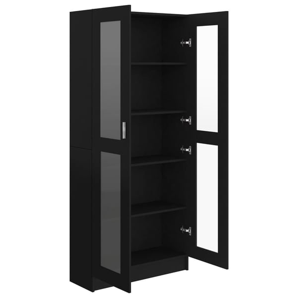 vidaXL Vitrine Cabinet Black 82.5x30.5x185.5 cm Engineered Wood vidaXL Vitrine Cabinet Black 82.5x30.5x185.5 cm Engineered Wood