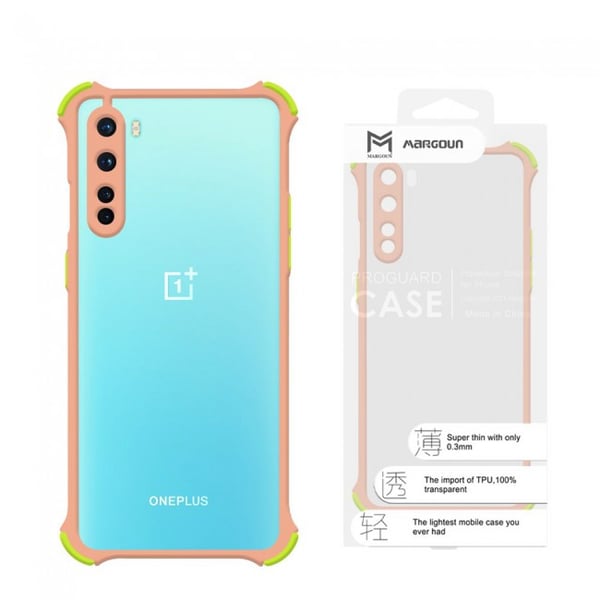 Margoun Anti-Drop Bumper Case Cover for OnePlus Nord - Clear/Pink Margoun Anti-Drop Bumper Case Cover for OnePlus Nord - Clear/Pink