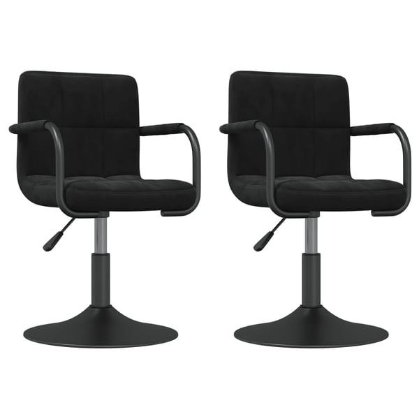 Vidaxl Swivel Dining Chairs 2 Pcs Black Velvet