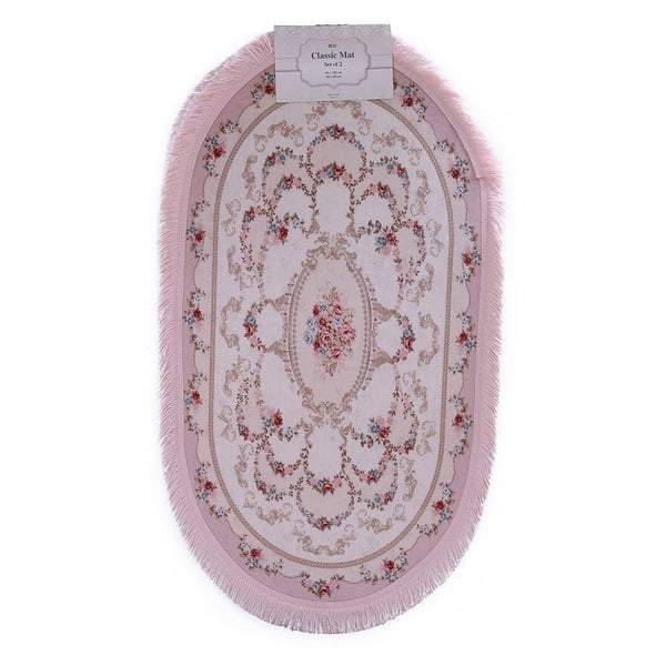 Poyraz Bath Mat Set Light Pink