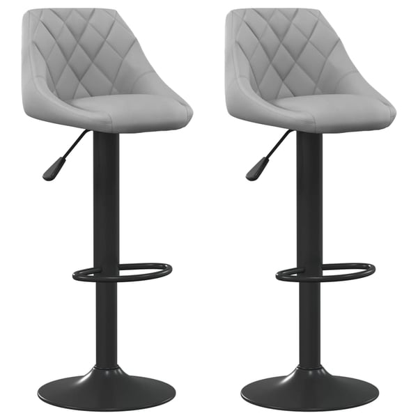 Vidaxl Bar Stools 2 Pcs Light Grey Velvet Vidaxl Bar Stools 2 Pcs Light Grey Velvet