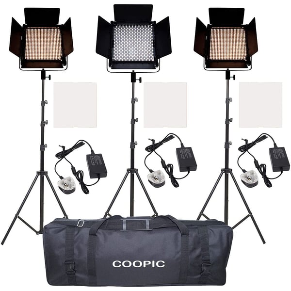Buy 3 Packs Coopic Cp600siii Led Video Light And Stand Lighting Kit Dimmable 600 Led Bulbs Bi