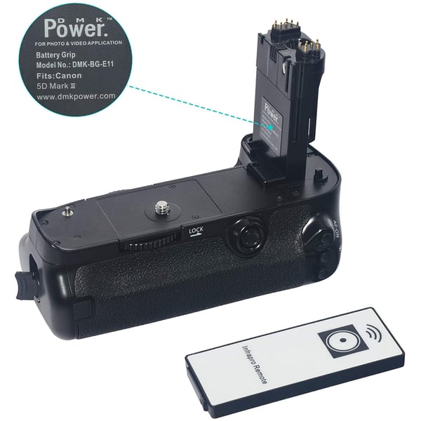 Dmk Power Dmk-bg-e11 Battery Grip Kit Compatible With Canon Eos 5d Mark Iii, Eos 5ds, Eos 5ds R Digital Slr Camera