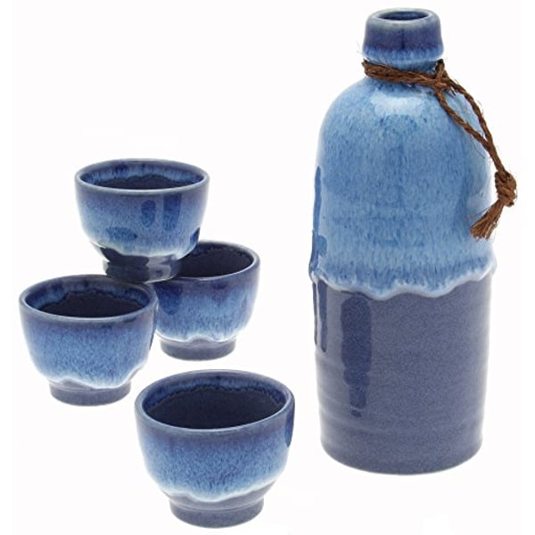 Kotobuki Japanese Sake Set, Shiro Namako Kotobuki Japanese Sake Set, Shiro Namako
