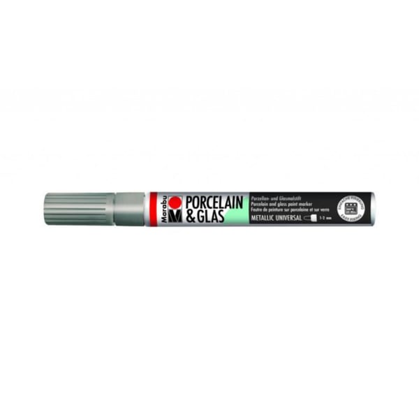 Marabu Porcelain & Glas Painter, 082 Silber, 1 - 2 Mm