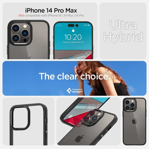 Spigen Ultra Hybrid designed for iPhone 14 Pro Max case cover - Matte Black Spigen Ultra Hybrid designed for iPhone 14 Pro Max case cover - Matte Black