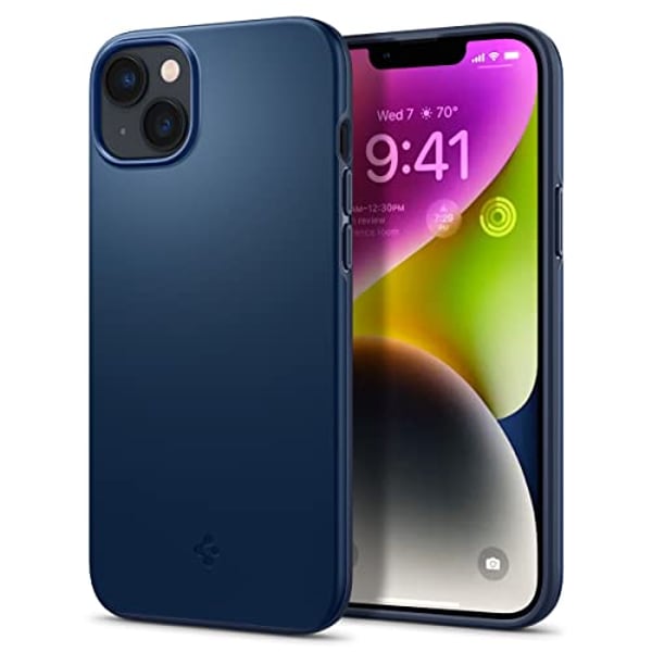 Spigen Thin Fit designed for iPhone 14 case cover - Navy Blue