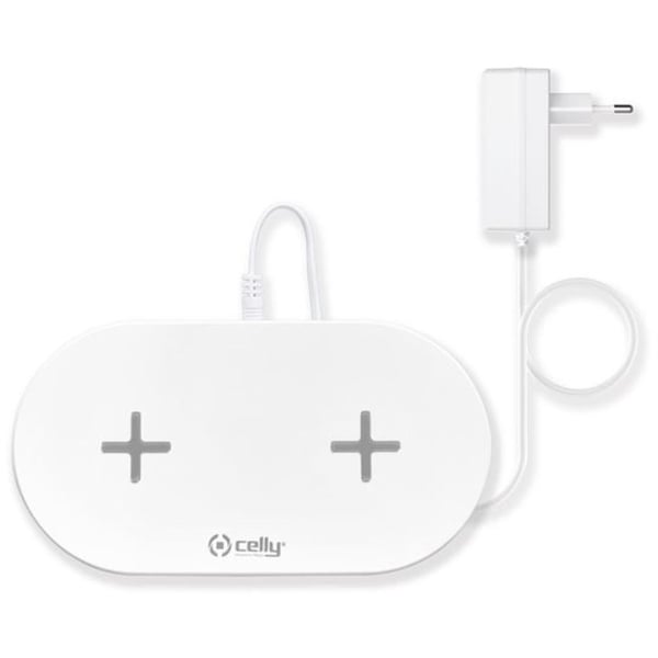Celly Dual Pad Wireless Charger 19cm White