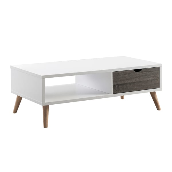 Asghar Furniture - Enzo Single Drawer Coffee Table - White