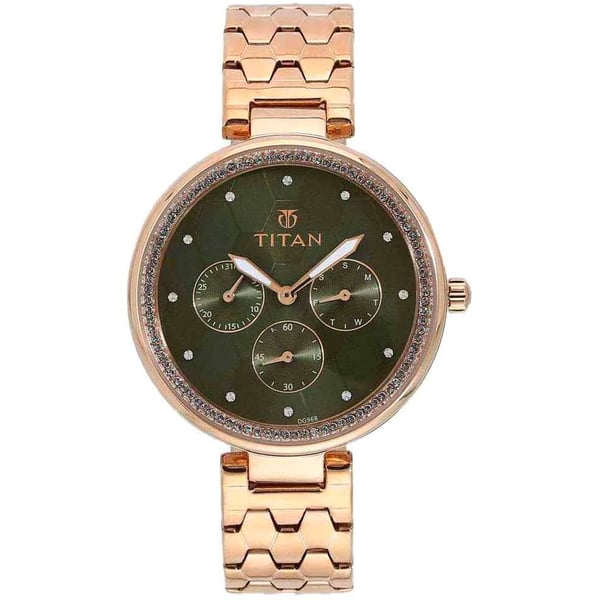 Titan 95059WM02 Womens Watch Purple Collection Analog Green