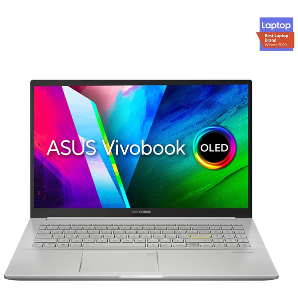 Asus Vivobook 15 OLED K513EQ-OLED005T Laptop - Core i5 2.4GHz 8GB 512GB 2GB Win10 15.6inch OLED FHD Silver English/Arabic Keyboard