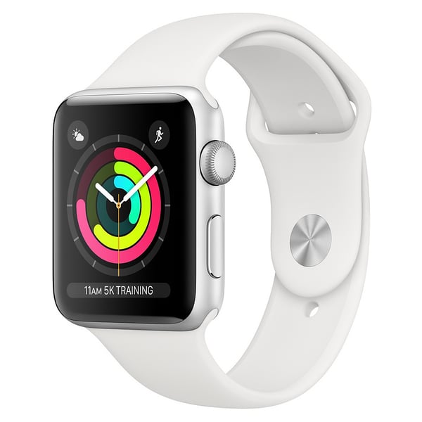Apple Watch Series 3 GPS - 42mm Silver Aluminium Case with White Sports Band Apple Watch Series 3 GPS - 42mm Silver Aluminium Case with White Sports Band