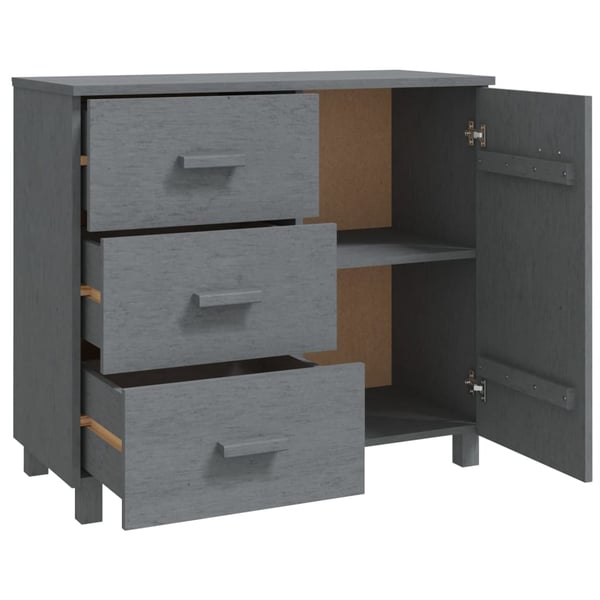 vidaXL Sideboard Dark Grey 90x40x80 cm Solid Pinewood vidaXL Sideboard Dark Grey 90x40x80 cm Solid Pinewood