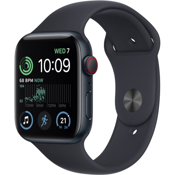 Apple Watch SE GPS + Cellular 44mm Midnight Aluminum Case with Midnight Sport Band - Regular Apple Watch SE GPS + Cellular 44mm Midnight Aluminum Case with Midnight Sport Band - Regular