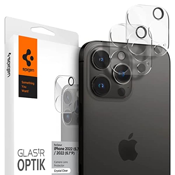 Spigen GLAStR Optik Camera Lens Protector for iPhone 14 PRO and iPhone 14 Pro MAX (2022) - Crystal Clear 2 Pack Spigen GLAStR Optik Camera Lens Protector for iPhone 14 PRO and iPhone 14 Pro MAX (2022) - Crystal Clear 2 Pack