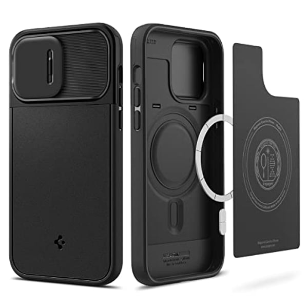 Spigen Optik Armor (MagFit) compatible with MagSafe designed for iPhone 14 PRO case cover (2022) - Black