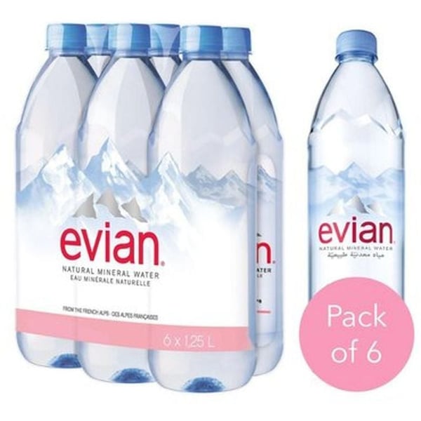 Buy Evian Natural Mineral Water 1L Pack Of 6 Online in UAE | Sharaf DG