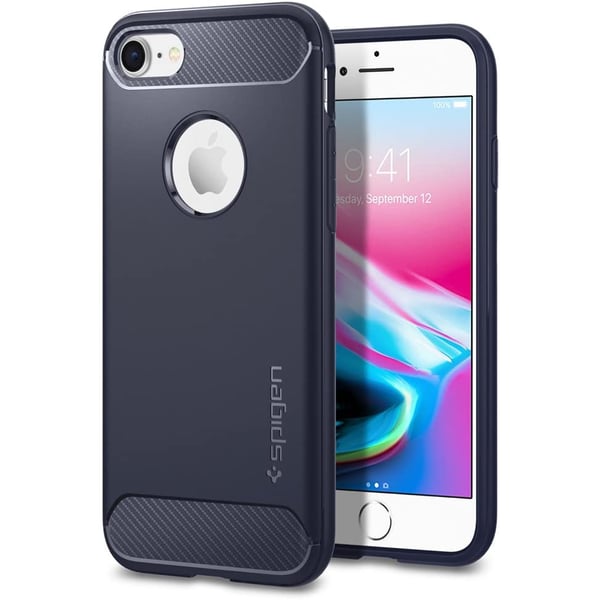Spigen Rugged Armor Designed For Iphone 8 Case / Iphone 7 Cover - Midnight Blue