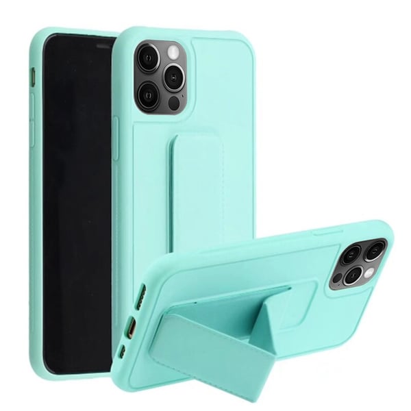 Margoun case for iPhone 14 Pro Max with Hand Grip Foldable Magnetic Kickstand Wrist Strap Finger Grip Cover 6.7 inch Mint Green
