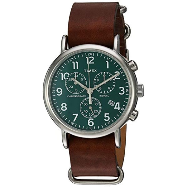 Timex TW2P97400 Weekender Quartz Brown Leather Watch Unisex