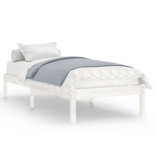 Vidaxl Bed Frame White Solid Wood Pine 90x200 Cm