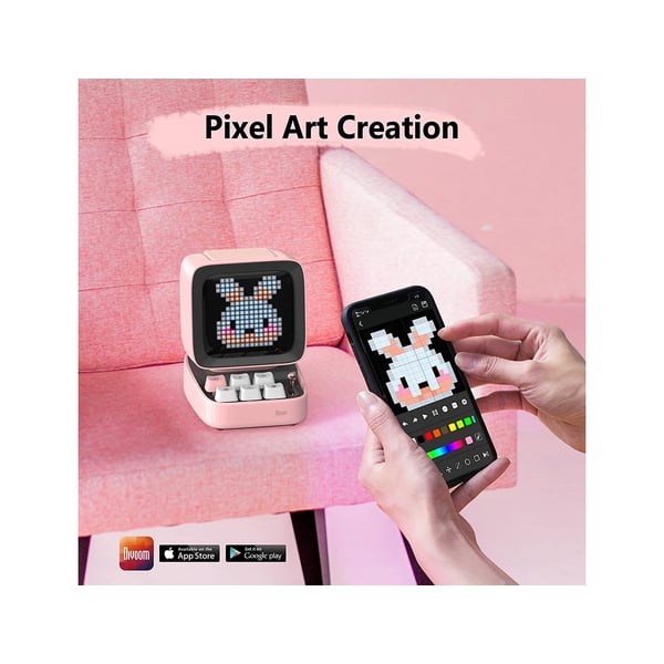 Divoom Ditoo Plus Led Bluetooth Speaker Pink Divoom Ditoo Plus Led Bluetooth Speaker Pink