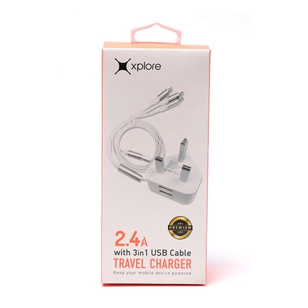 Xplore Homer Charger w/3in1 Cable White
