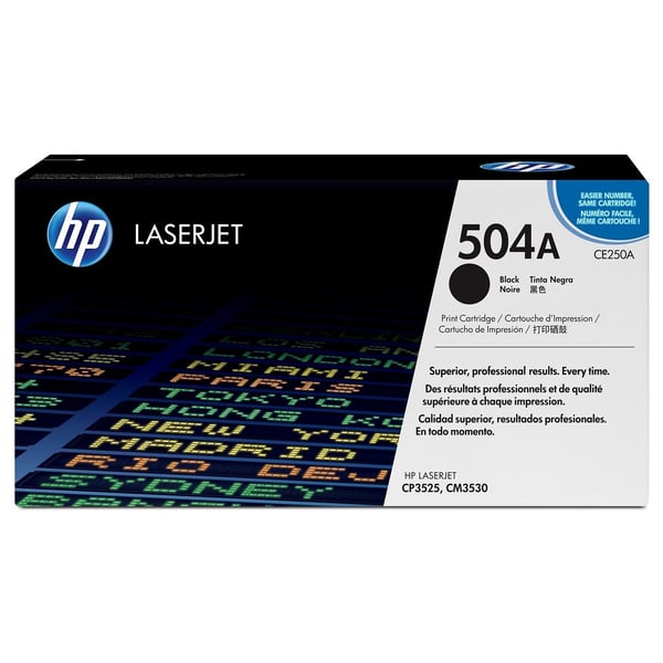 HP 504A CE250A Black Original Laserjet Toner Cartridge HP 504A CE250A Black Original Laserjet Toner Cartridge