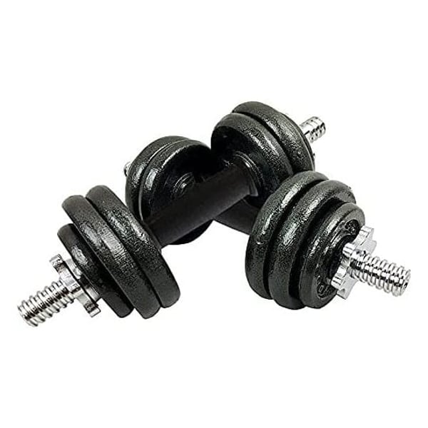 ULTIMAX 15 kg Dumbbell set Cast Iron Dumbbell for Gym and Home Fitness Dumbbell Set with Non-Slip Grip - Black