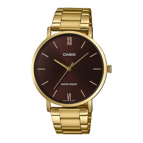 Casio Dress Gold Tone Stainless Steel Men Analog Watch MTP-VT01G-5B