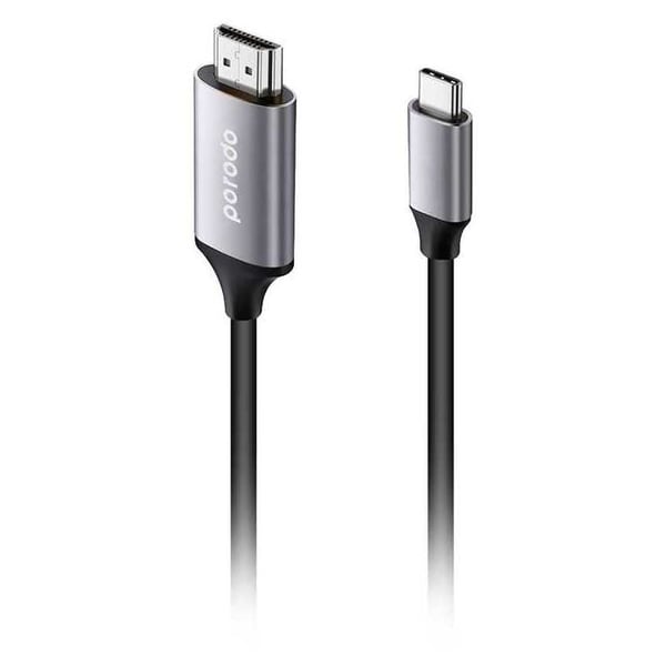 Porodo Type-C To HDMI Cable 2m Grey Porodo Type-C To HDMI Cable 2m Grey