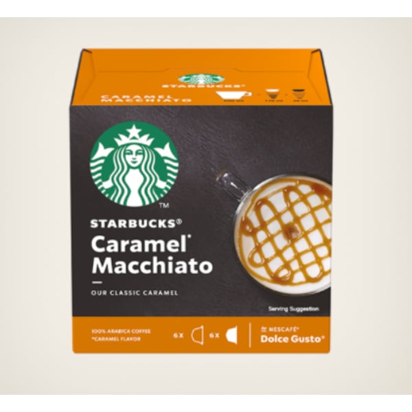 Nescafe Dolce Gusto Starbucks Caramel Macchiato Coffee Pack of 12 Capsules Nescafe Dolce Gusto Starbucks Caramel Macchiato Coffee Pack of 12 Capsules