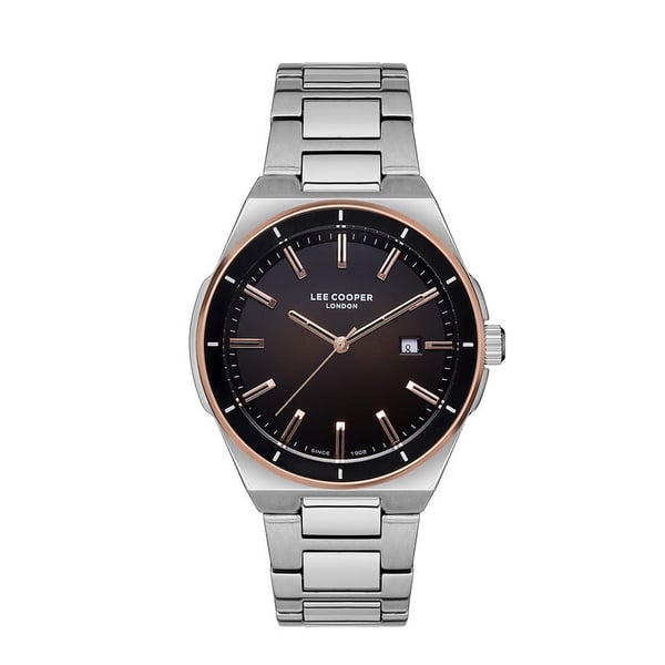 Lee Cooper, LC07177.550, Mens Analog Watch, Dark Brown Dial Silver Stainless Steel Strap Lee Cooper, LC07177.550, Mens Analog Watch, Dark Brown Dial Silver Stainless Steel Strap