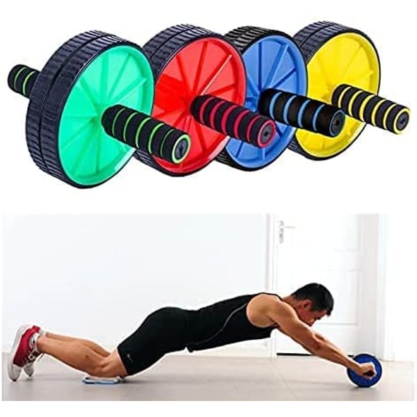ULTIMAX Power Stretch Ab Workout Wheel Roller Exercise Equipment Ab Wheel Power Roller Two-Wheel Hand Pusher AB Roller Wheel Abdomen Roller Exercise Wheel Assorted color