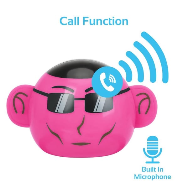 Promate Ape Mini High Definition Wireless Monkey Speaker With Smartphone Stand Pink Promate Ape Mini High Definition Wireless Monkey Speaker With Smartphone Stand Pink