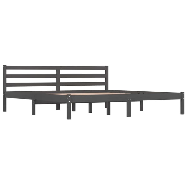 vidaXL Bed Frame Solid Wood Pine 180x200 cm Grey 6FT Super King vidaXL Bed Frame Solid Wood Pine 180x200 cm Grey 6FT Super King