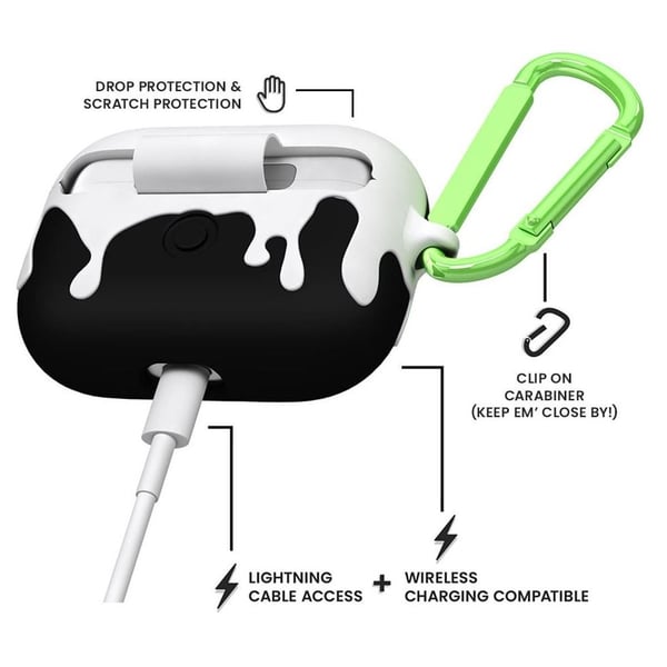 CaseMate Airpods Pro Case CreaturePods Ozzy Dramatic White/Black CaseMate Airpods Pro Case CreaturePods Ozzy Dramatic White/Black