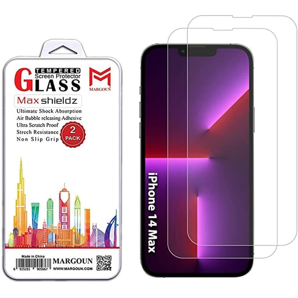 MARGOUN 2 Pack for iPhone 14 Plus Screen Protector Tempered Glass 3D Clear MARGOUN 2 Pack for iPhone 14 Plus Screen Protector Tempered Glass 3D Clear
