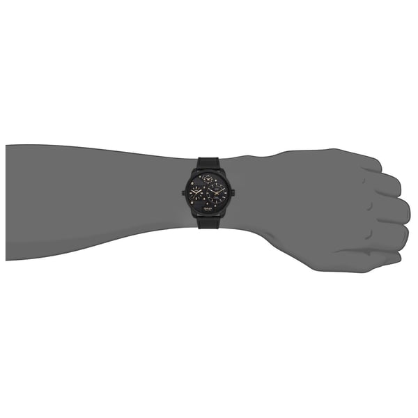 Omax Triple Time Series Black Leather Analog Watch For Men TT01M22G Omax Triple Time Series Black Leather Analog Watch For Men TT01M22G